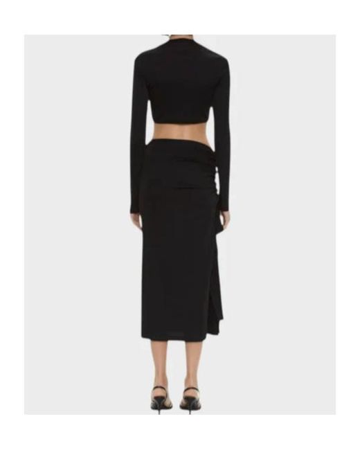 Christopher Esber Black Long-Sleeved Ribbed Knit Top