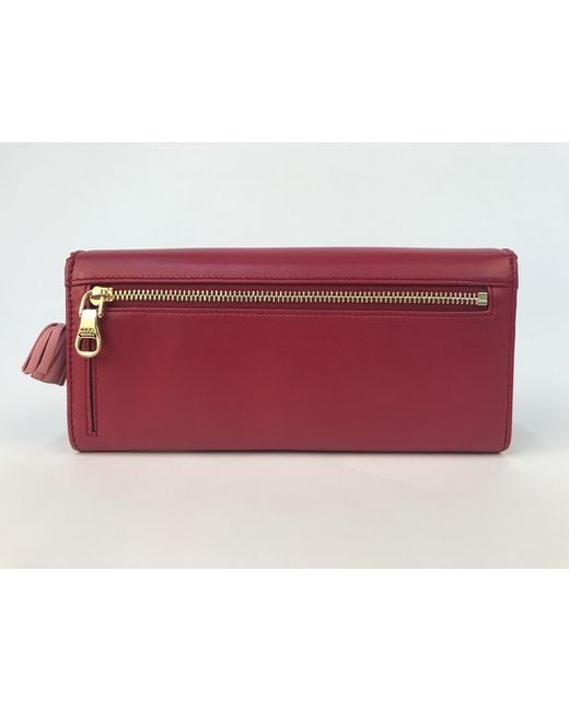 Loewe Red Zipper Wallet