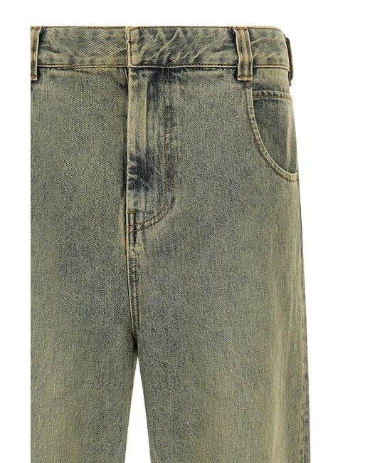 Entire studios Green 'Gem Surface Wave' Jeans for men