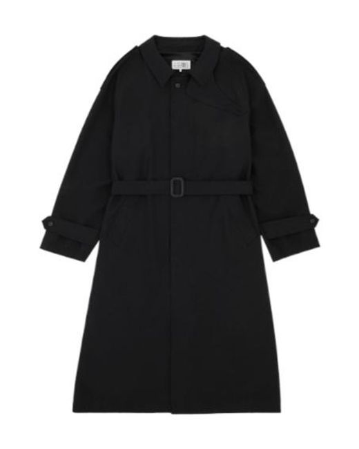 MM6 by Maison Martin Margiela Black Double-Breasted Belted Coat
