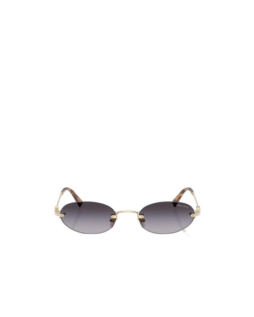 Miu Miu Metallic Eyewear Oval Frame Sunglasses