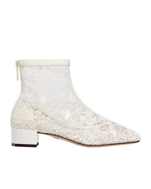 Dior White Naughtily-D Heeled Ankle Boot