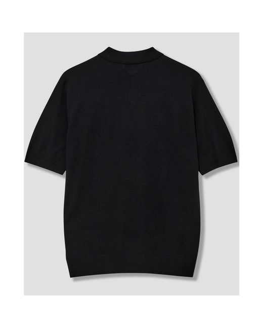 Dries Van Noten Black Short-Sleeved Polo Shirt for men