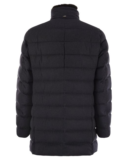Herno Blue Turtleneck Down Jacket for men