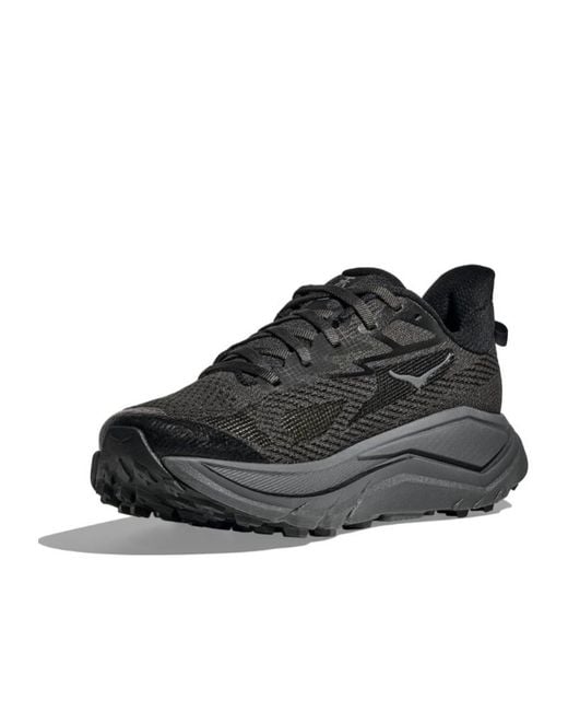 Hoka One One Black Challenger 8 Logo-Print Mesh Sneakers
