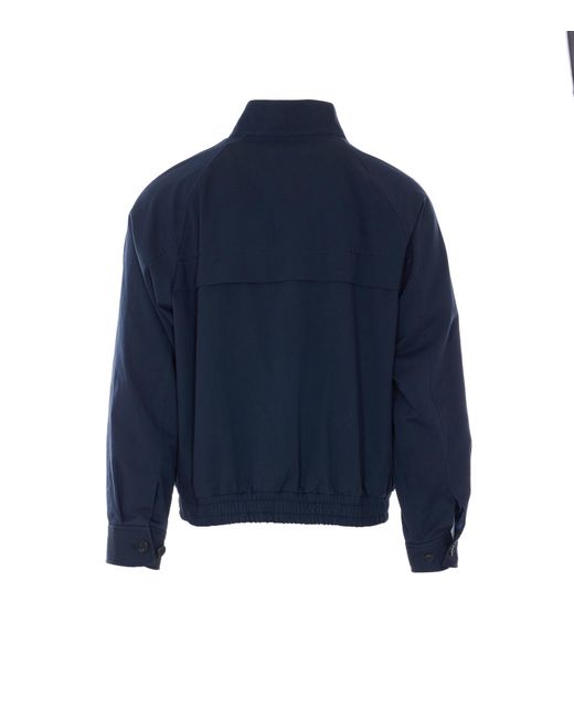 DUNST Blue Zip-Up Stand Collar Jacket for men