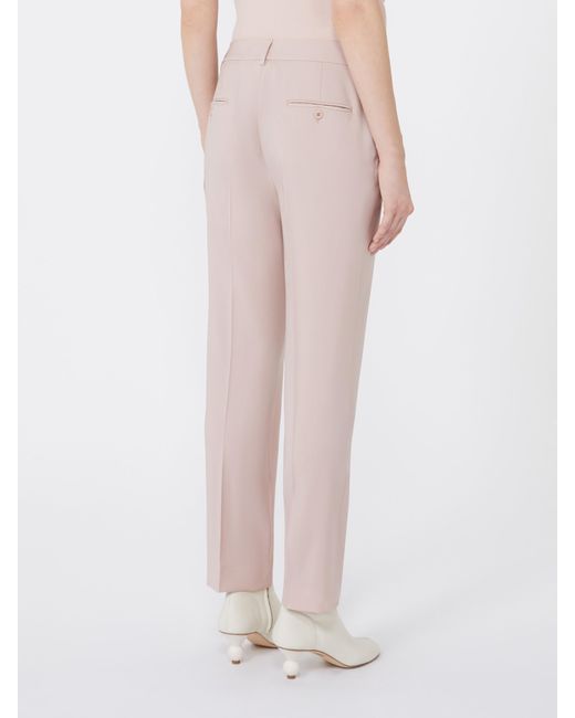 Weekend by Maxmara Pink Woollen Cloth Cigarette Trousers