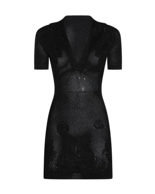 Amiri Black Lurex Knit Mini Dress