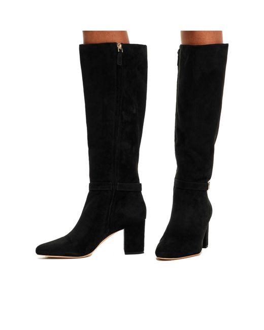 Ralph Lauren Black Leather Kellie Knee High Boots