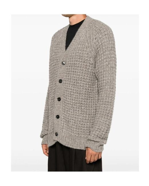 Roberto Collina Gray Long-Sleeve Single-Breasted Cardigan for men