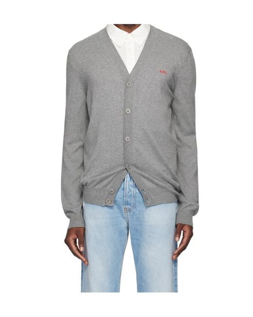 A.P.C. Gray Joseph Cardigan for men