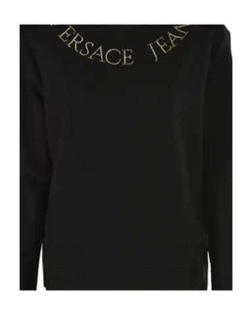 Versace Jeans Black Printed Logo Sweater