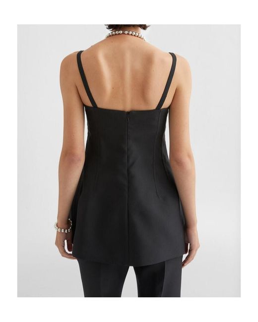 Jil Sander Black Square Neck Sleeveless Bustier Top