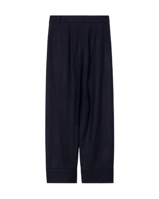 GIORGIO ARMANI X ALANUI Blue Giorgio Armani For Alanui Pure Virgin Wool Trousers With Pleats