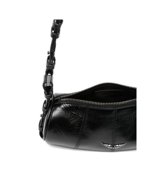 Zadig & Voltaire Black Zippered Shoulder Bag