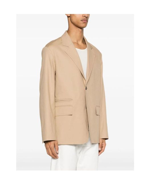 Lanvin Natural Single-Breasted Tailored Blazer for men