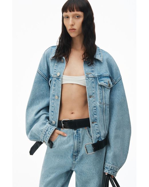 Alexander Wang Blue Low Rise Belted Waist Balloon Jeans