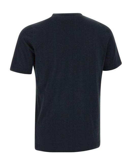 Kangra Cashmere Black Kangra Short Sleeve Crew Neck T-Shirt for men