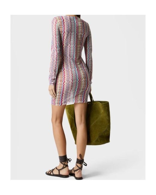 Missoni Pink Chevron-Pattern Mini Dress