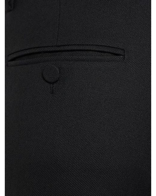 Tom Ford Black Virgin Wool Blend Twill Straight Pants