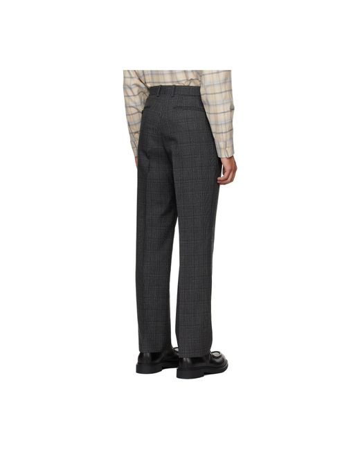 パンツ AURALEE / BLUEFACED WOOL CHECK SLACKS AURALEE Bluefaced Wool Check Trousers in Gray for Men | Lyst