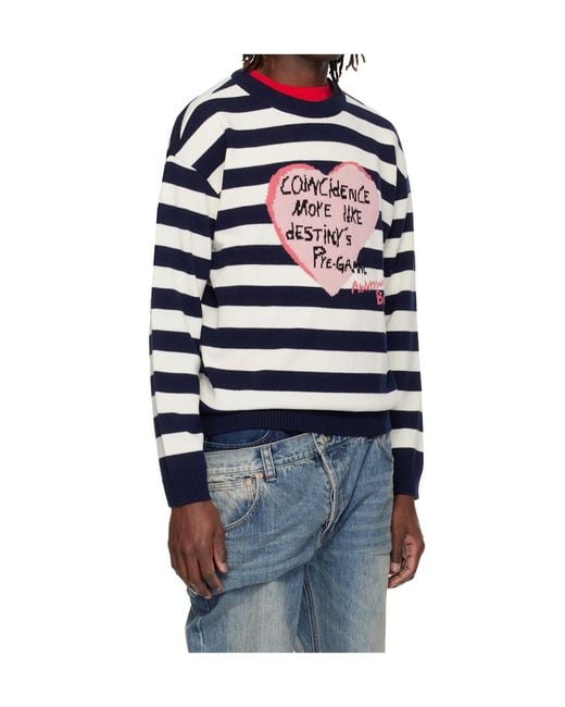 ANDERSSON BELL Blue Striped Sweater for men