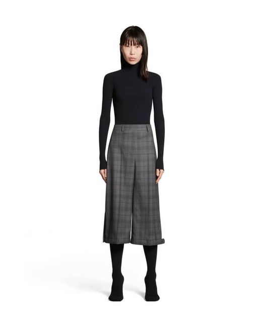 Balenciaga Gray Checked Deconstructed Long Shorts