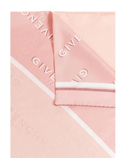 Givenchy Pink Logo-Print Scarf
