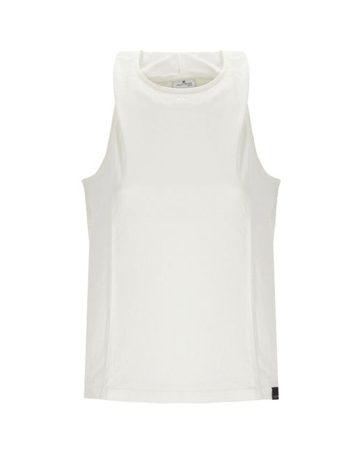 Courreges White Courrèges Logo Embroidered Hooded Tank Top