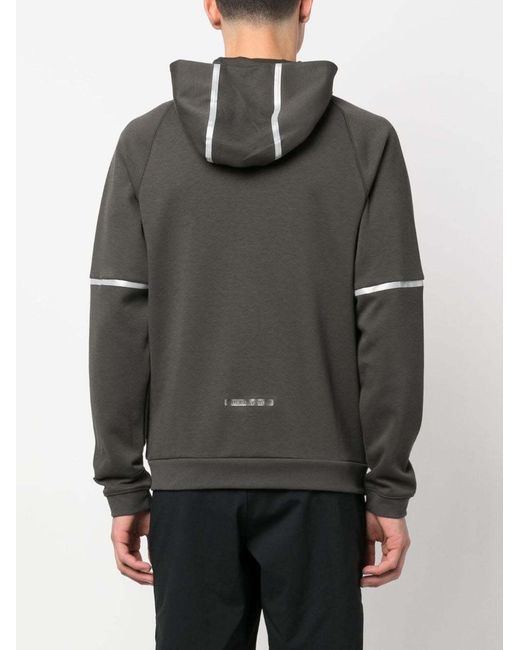 EA7 Gray Logo-Print Zip-Up Hoodie for men