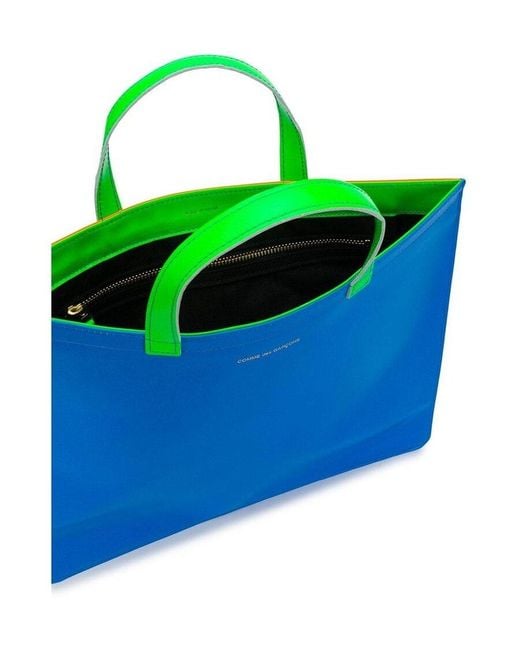 Comme des Garçons Blue Comme Des Garçons Wallet Logo Tote Bag