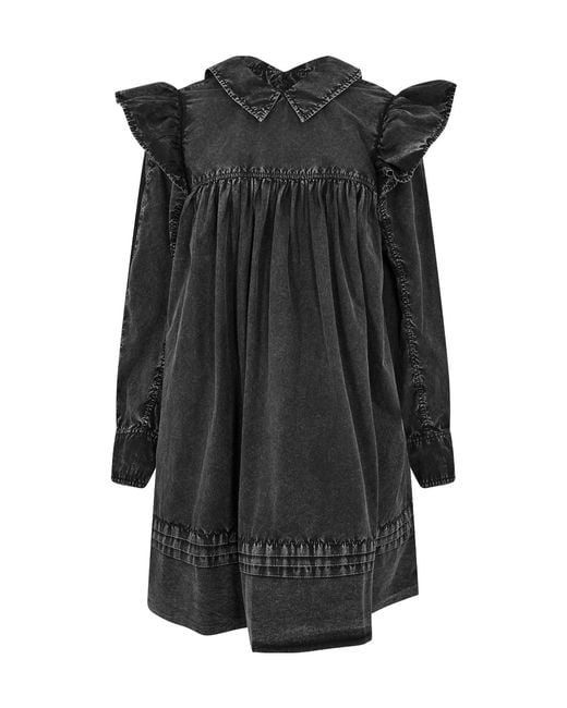 Ganni Black Oversized Tunic Dress