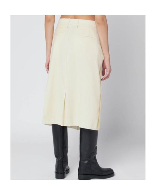 Jil Sander White Midi Skirt