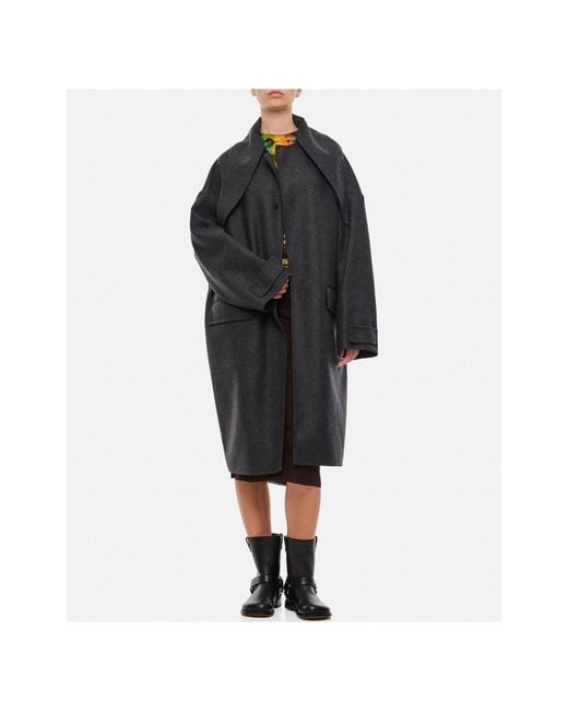 Plan C Black Felted Coat