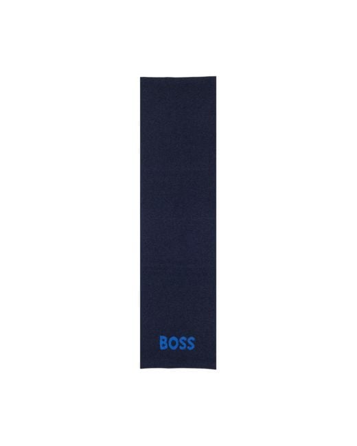 Boss Blue Patterned Scarf for men