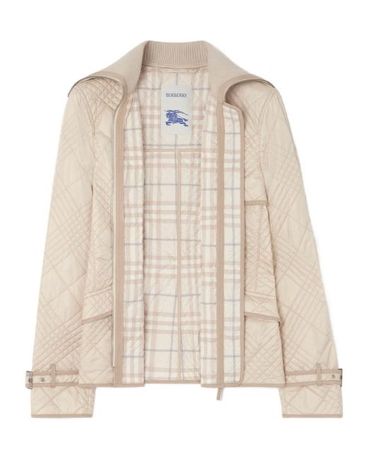 Burberry Natural Micro Check-Stitch Nylon Abbeydale Jacket
