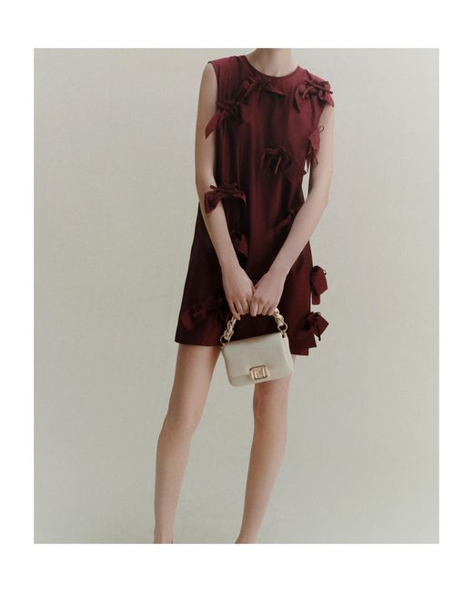Marella Purple Bow-Detail Sleeveless Dress