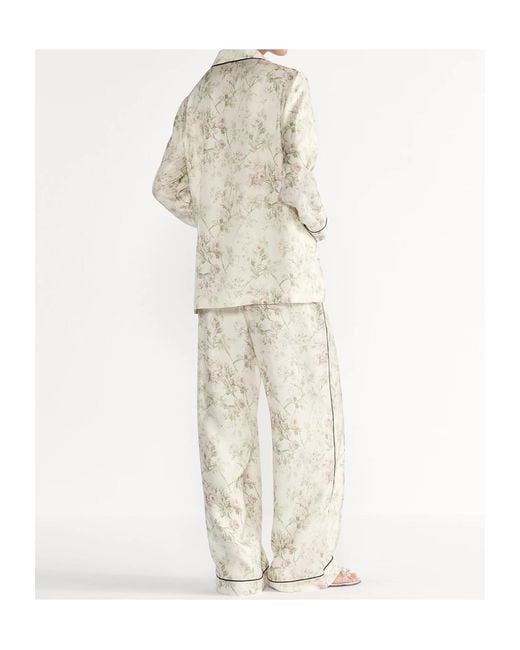 Dior White Floral Print Pyjama Pants