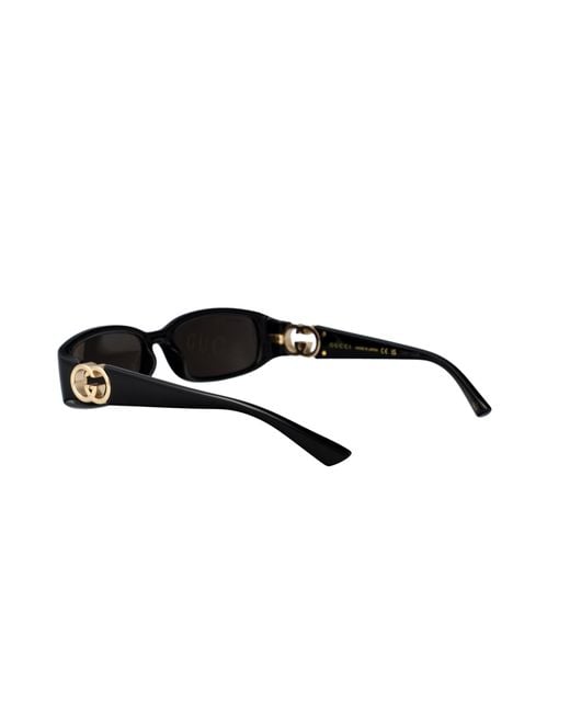 Gucci White Eyewear Rectangular Logo Sunglasses