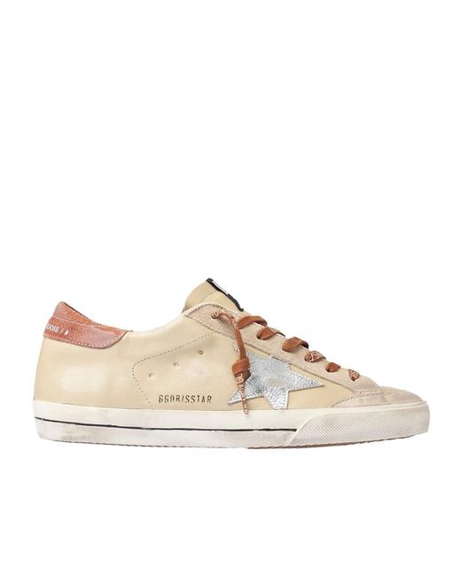 Golden Goose Deluxe Brand Natural Star Patch Lace-Up Sneakers for men
