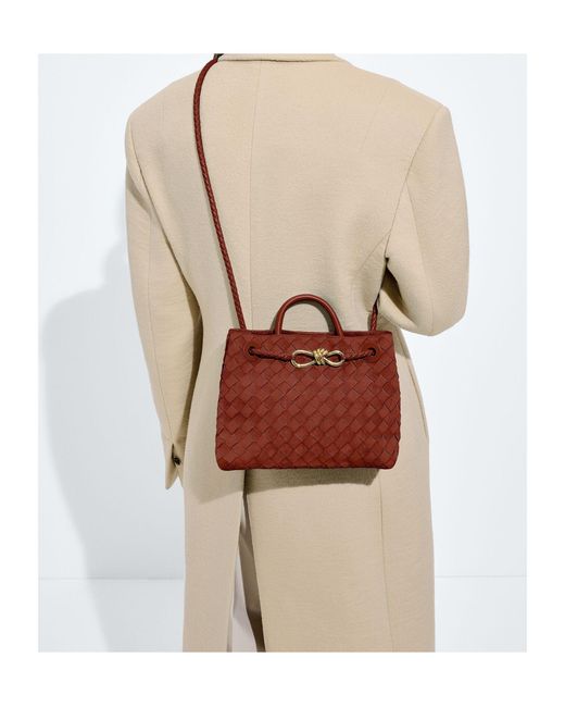 Bottega Veneta Red Small Andiamo Shoulder Bag