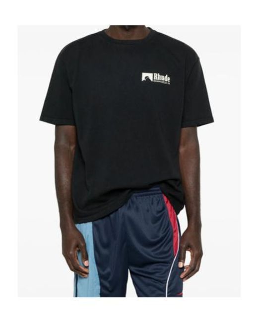 Rhude Black Ramatuelle Intl Racing T-Shirt for men