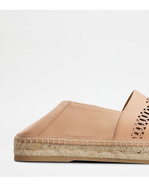 Tod's Brown Kate Leather Espadrilles