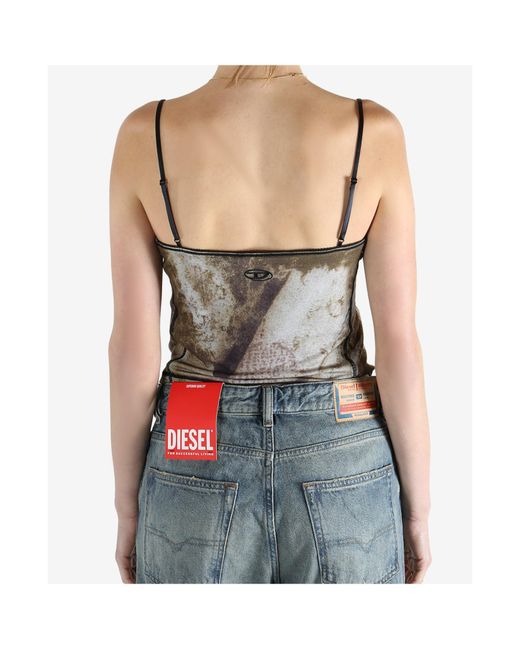DIESEL Gray Graphic-Print Top