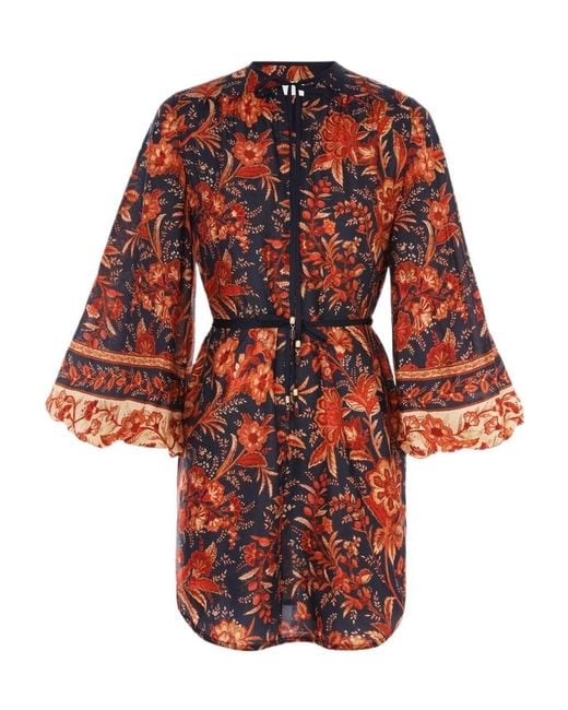 Zimmermann Red Printed Girdle Blouse