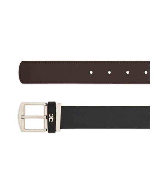 Ferragamo White Double-Sided Belt for men