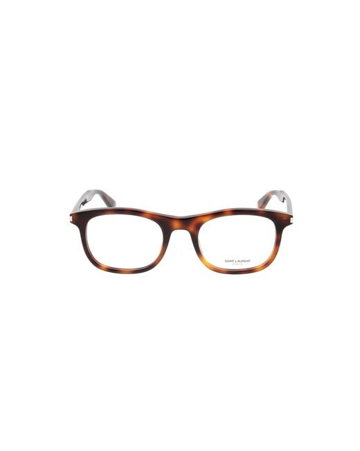 Saint Laurent Black Eyewear Rectangle Frame Glasses