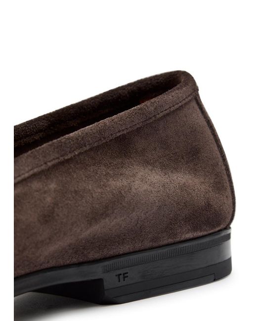 Tom Ford Brown Suede Loafers for men