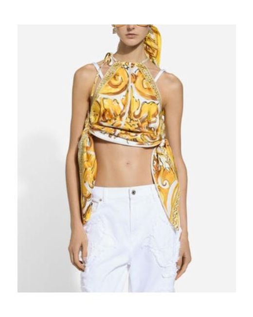 Dolce & Gabbana Yellow Sleeveless Tops