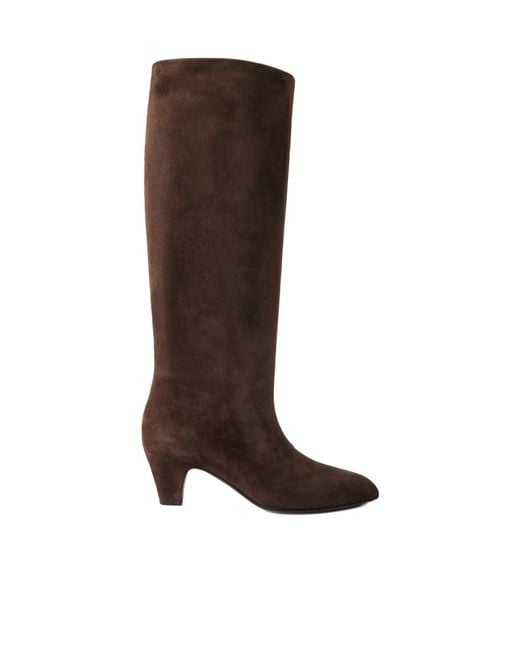 Bally Brown Arvel Suede Knee Boots